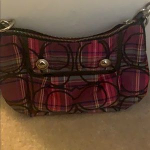 Coach plaid small shoulder bag